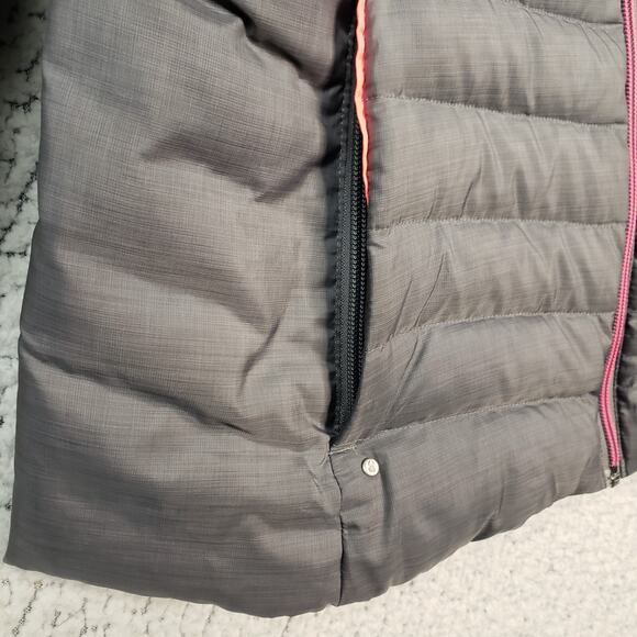 Spyder Down Puffer Jacket Womens M Gray Pink Hooded Zip Winter Ski Luxe 38x26 - Picture 7 of 14